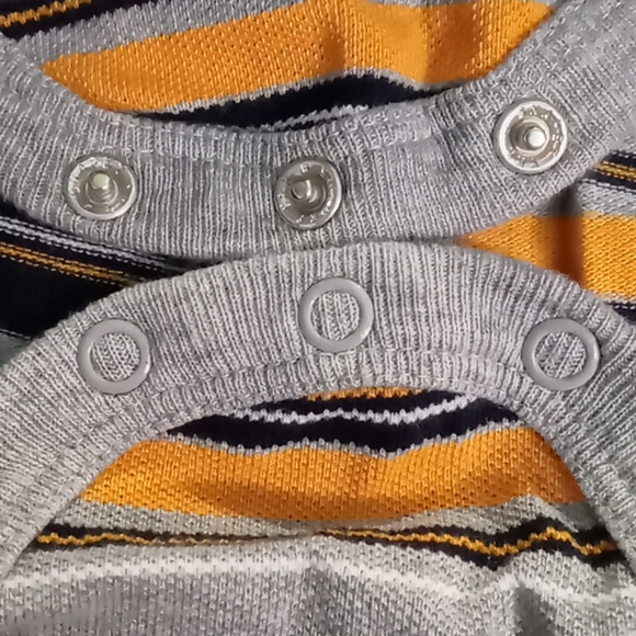 Wonderkids Layered-Look Stripe Polo Bodysuit - Picture 4 of 11